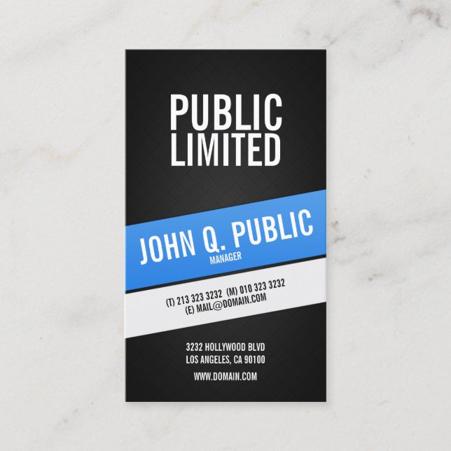 Modernes Corporate Black Beruflich Visitenkarte (Vorderseite)