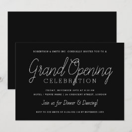Modernes Corporate Grand Opening Simple Black Einladung