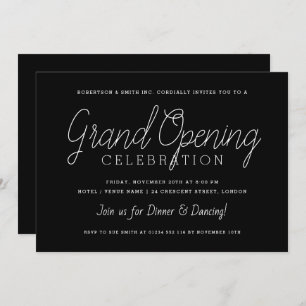 Modernes Corporate Grand Opening Simple Black  Einladung