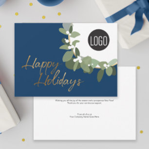 Modernes Corporate Logo Happy Holidays Kein Foto B Feiertagskarte