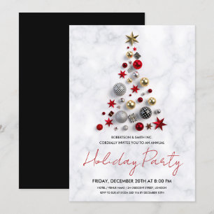 Modernes Corporate Xmas Tree Holiday Party Marmor Einladung