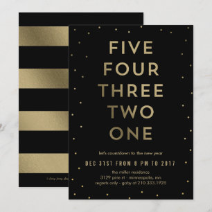 Modernes Countdown-EDITABLE FARBE New Year Party Einladung