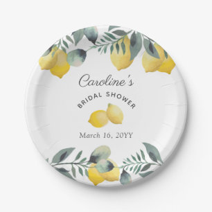 Modernes Country Lemons Floral Boho Brautparty Pappteller