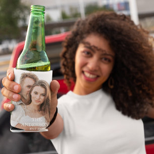 Modernes Couple Collage Foto & Minimal Familienges Dosenkühler