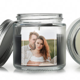 Modernes Couple Collage Foto & Minimal Familienges Quadratischer Aufkleber