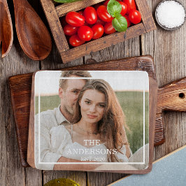 Modernes Couple Collage Foto & Minimal Familienges Schneidebrett