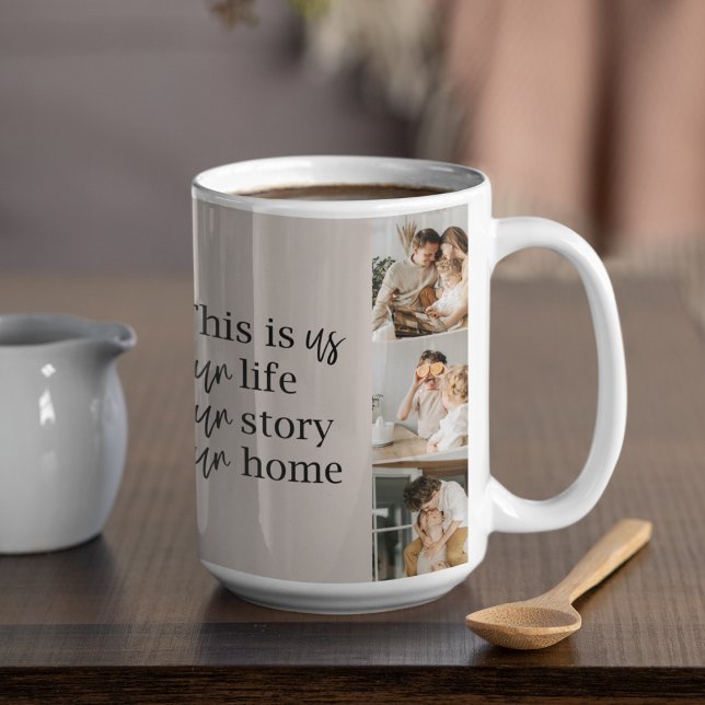 Modernes Couple Family Foto & Family Quote Kaffeetasse (Von Creator hochgeladen)