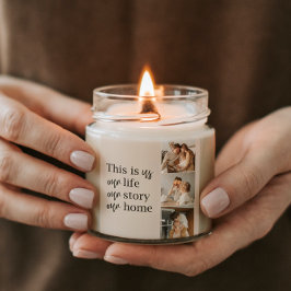 Modernes Couple Family Foto & Family Quote Quadratischer Aufkleber