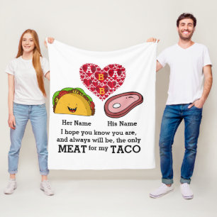 Modernes Couple-Taco und Fleischliebhaber maßgesch Fleecedecke
