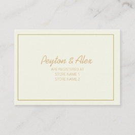 Modernes Cream- und Gold Script-Heiratsregister Begleitkarte