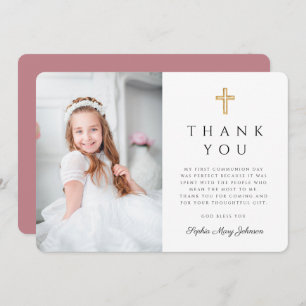 Modernes Cross Girl First CommunityFoto Dankeskarte