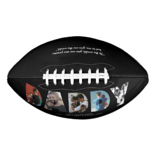 Modernes DADDY Foto Black Happy Vatertag Football