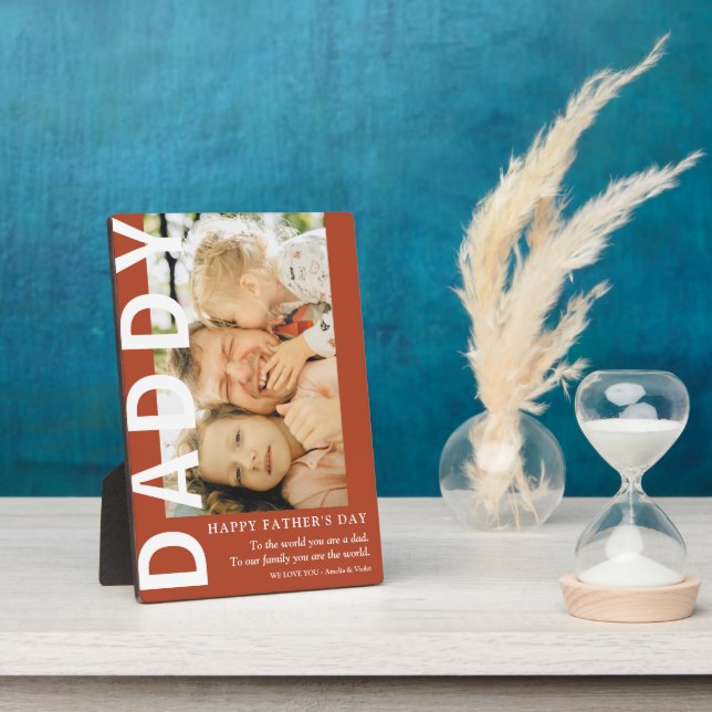 Modernes DADDY Foto & Quote Vatertag Fotoplatte (Seite)