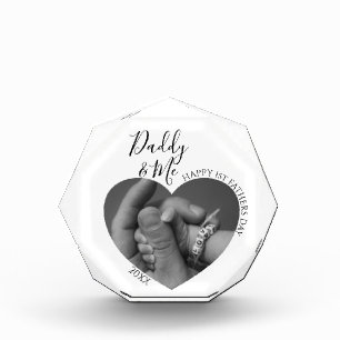 Modernes Daddy & Me Herz-Foto Fotoblock