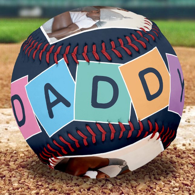 Modernes DADDY Vathers Day Foto Keepake Baseball (Von Creator hochgeladen)