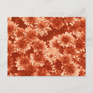 Modernes Dahlia-Muster, Mandarin Orange Postkarte