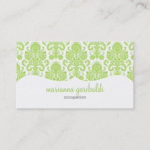 Modernes Damast-Grün personalisiert Visitenkarte
