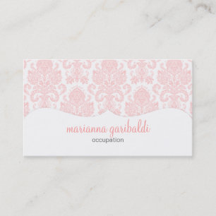 Modernes Damast-Rosa personalisiert Visitenkarte