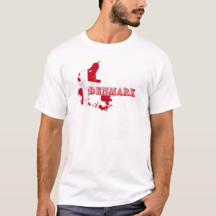 Modernes Dänemark Dänisches Letter MAP Flag Souven T-Shirt