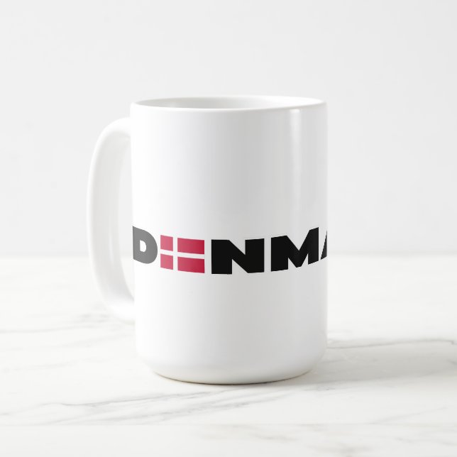 Modernes Dänemark: einfaches Schreiben mit dänisch Kaffeetasse (Vorderseite Links)