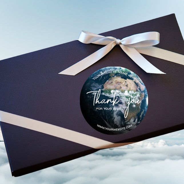 Modernes Dankeschön an Stickers Earth Custom Text  (Von Creator hochgeladen)