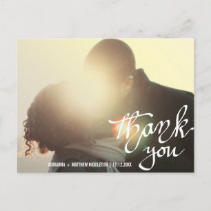 Modernes Dankeschön an Typografie Script Wedding F Postkarte