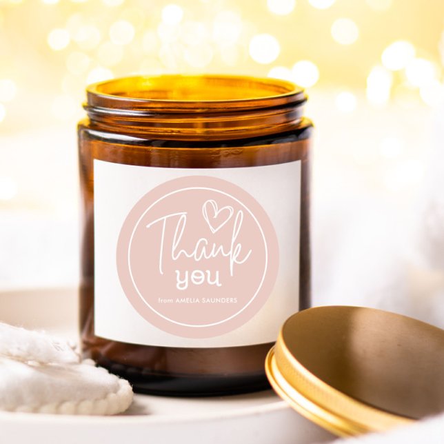 Modernes Dankeschön-Skript minimale rot-rot Runder Aufkleber (Von Creator hochgeladen)