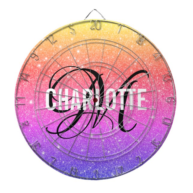 Modernes Dart-Board für Regenbogen-Glitzer Dartscheibe (vorne)