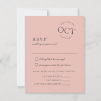 Modernes Date Siegel Blush Pink Wedding RSVP