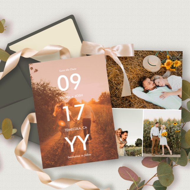 Modernes Date Typografy Foto Save the Date (Von Creator hochgeladen)