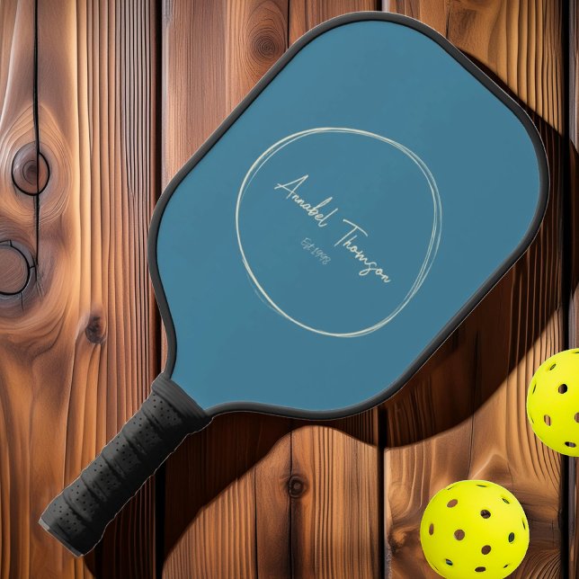 Modernes Deep Aqua im Mittelalter | Name des Skrip Pickleball Schläger (Von Creator hochgeladen)