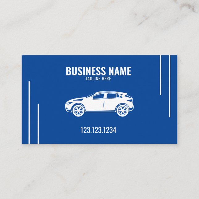 Modernes Deep Blue Mobile Car Wash & Detection Visitenkarte (Vorderseite)