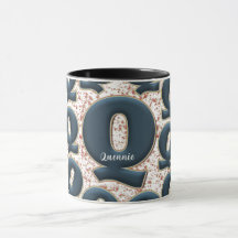 Modernes Deep Blue Monogram Niedlich