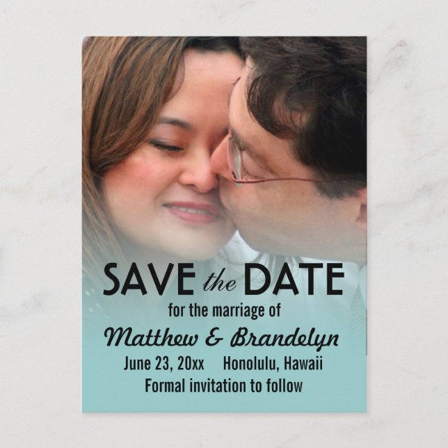 Modernes Deko Foto Save the Date Postkarten (Vorderseite)