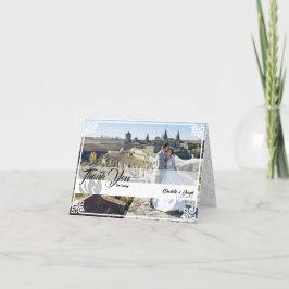 Modernes Deko Weißschwan-Foto-Hochzeit eingeklappt Dankeskarte