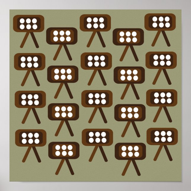 Modernes dekoratives Set des Fernsehens aus dem Mi Poster (Vorne)