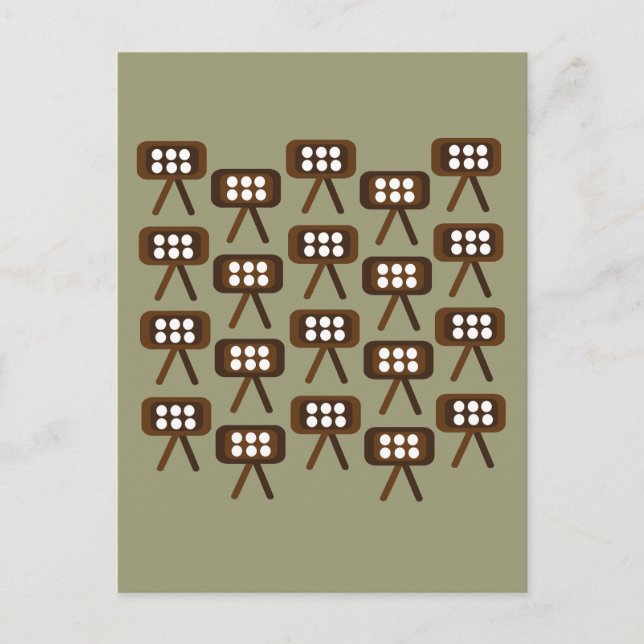 Modernes dekoratives Set des Fernsehens aus dem Mi Postkarte (Vorderseite)