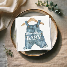 Modernes Denim Blue Jean Baby Boy Baby Shower Serviette