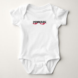 Modernes Denmark-Skandinavien Flaggenstaat Souveni Baby Strampler