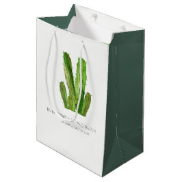 MODERNES DESERT CACTUS FOLIAGE WATERCOLOR WEDD MITTLERE GESCHENKTÜTE