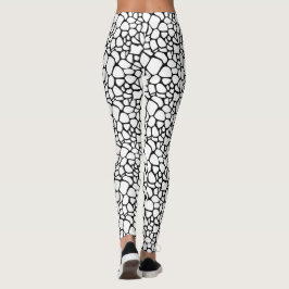 Modernes Design aus schwarzem und weißem Schnörkel Leggings
