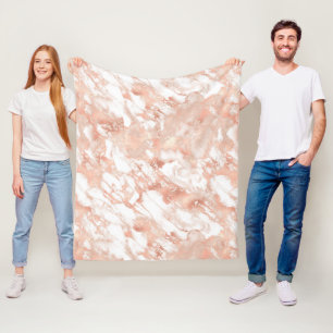 Modernes Design aus weißem und Rose-Gold-Marmor Fleecedecke