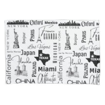 Modernes Design berühmte Städte Schwarz-Weiß-Trend