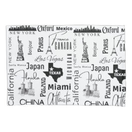 Modernes Design berühmte Städte Schwarz-Weiß-Trend Kissenbezug