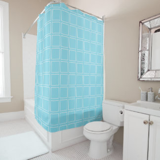 Modernes Design Blau und Weiß Duschvorhang