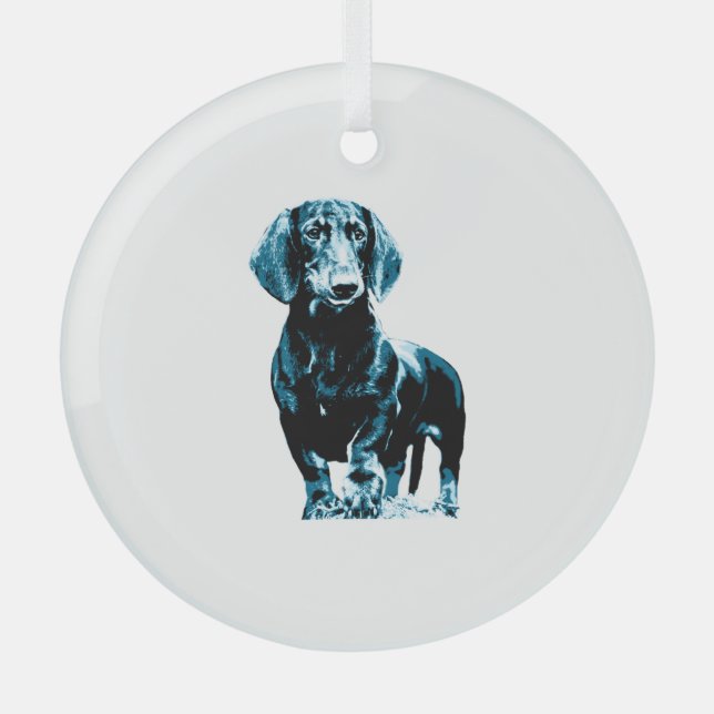 Modernes Design der Dackel Ornament Aus Glas (Vorderseite)