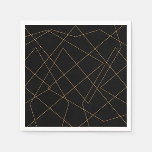 Modernes Design der geometrischen Linien Gold & Sc Serviette