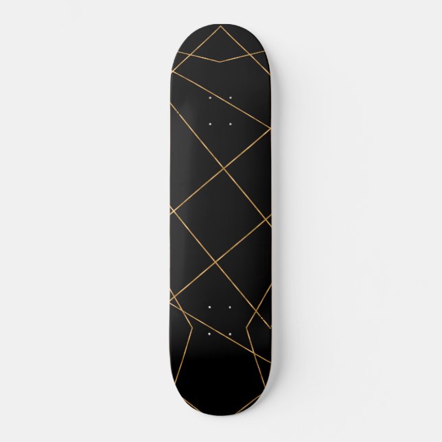 Modernes Design der geometrischen Linien Gold & Sc Skateboard (Vorderseite)