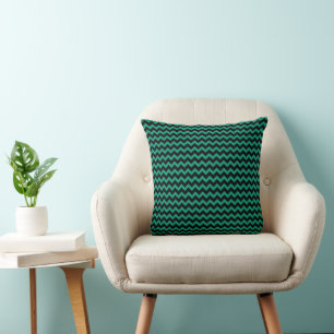 Modernes Design der grünen Zickzack Streifen Kissen