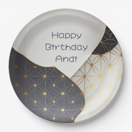 Modernes Design der japanischen Schwarz- und Gold- Pappteller